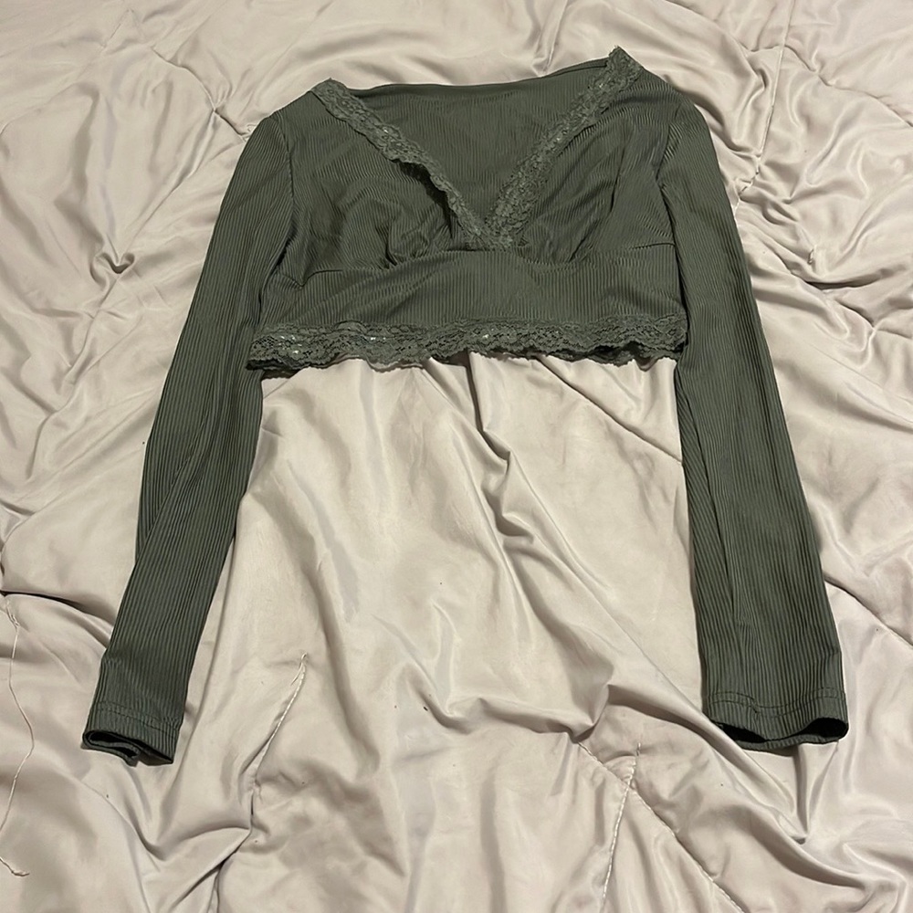 WOMENS Green Slim Fit Long Sleeve S